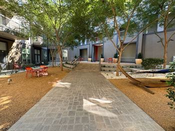 Beautiful courtyard with walking paths